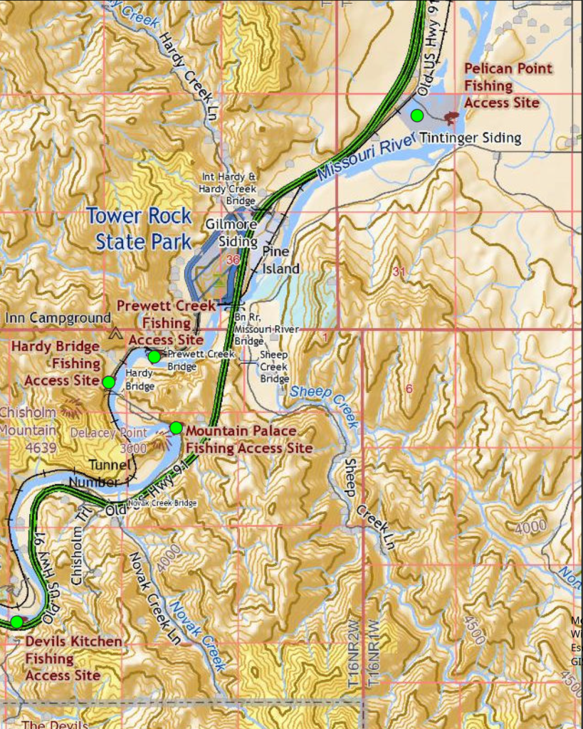 Missouri River Fishing Map Missouri River ⋆ Bent Fly Fishing