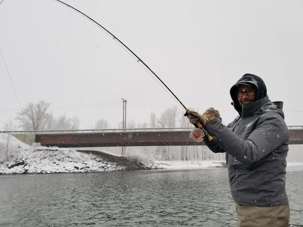 Winter fishing on the flathead river