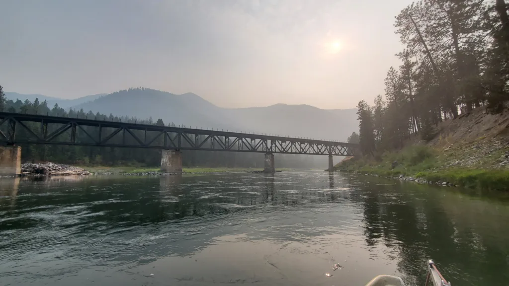 Smoky day on the Clark fork river