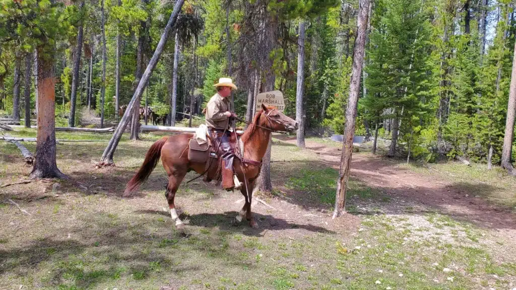 Riding horses in the Bob Marshall Wilderness